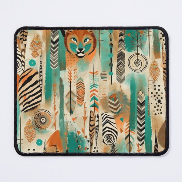 Item preview, Boho turquoise orange animal print watercolor pattern designed and sold by DaisyMarroquin.