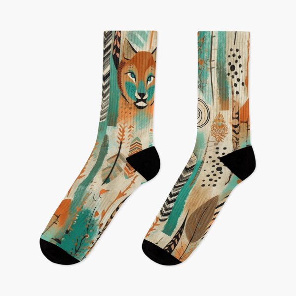 Item preview, Boho turquoise orange animal print watercolor pattern designed and sold by DaisyMarroquin.
