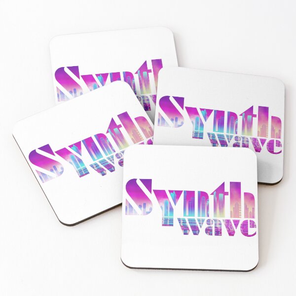 Item preview, Synthwave pink colorful city text designed and sold by CoralCactusArt.
