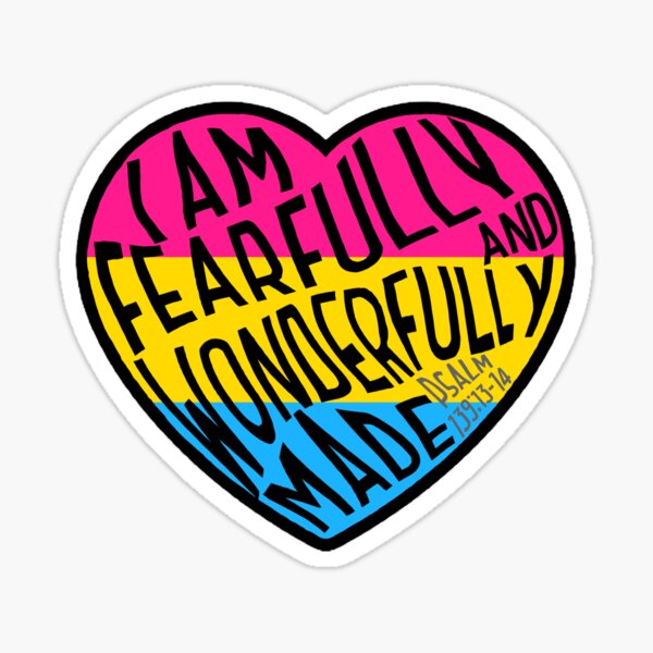Item preview, Fearfully and wonderfully made- pansexual flag designed and sold by River-Blue-Art.