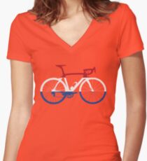 Bike Flag Netherlands (Big) Women's Fitted V-Neck T-Shirt