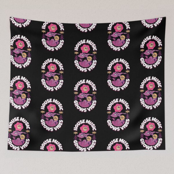 Item preview, HOUSE MUSIC  - Grows Vibes (white/purple/orange)  designed and sold by Discothreadz.