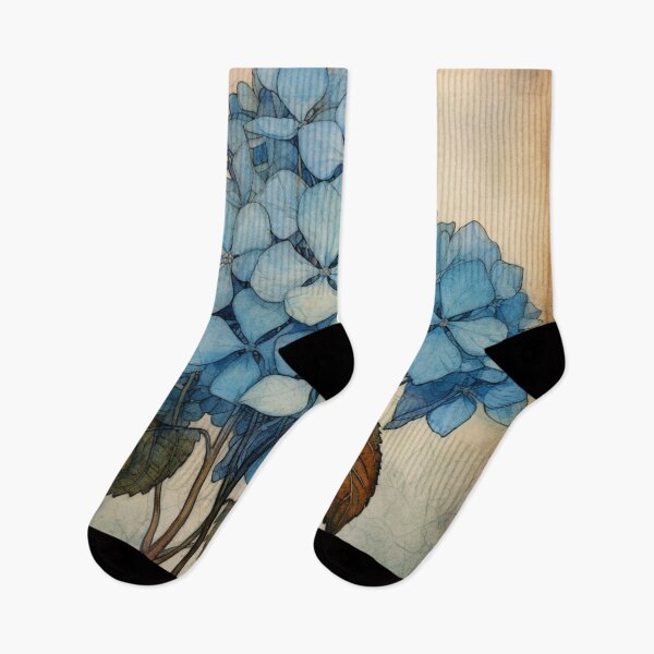 Item preview, Simple Blue Folk Art Hydrangea Flower designed and sold by EpicFoxArt.