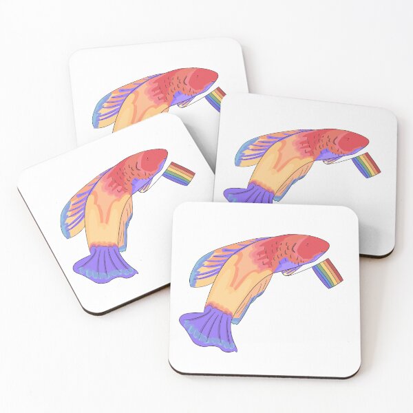 Item preview, Red Velvet Fairy Wrasse Fish with Pride Flag designed and sold by hunterelliot.