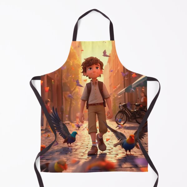 Item preview, Desenho de um boy na cidade, comércios e passaros coloridos designed and sold by afpnegocios.