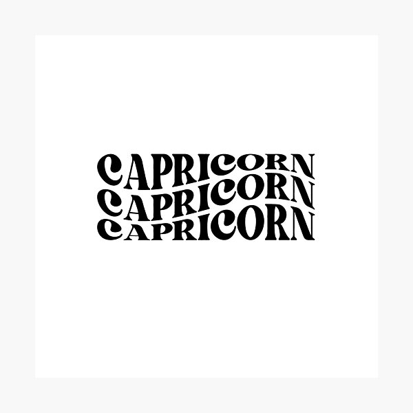 Capricorn, wavy text Photographic Print