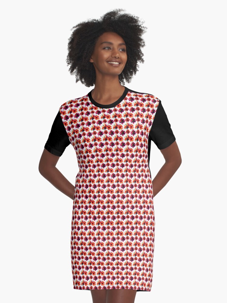 Thumbnail 1 of 5, Graphic T-Shirt Dress, Flower Pattern "Curtis" designed and sold by Patterns For Products.