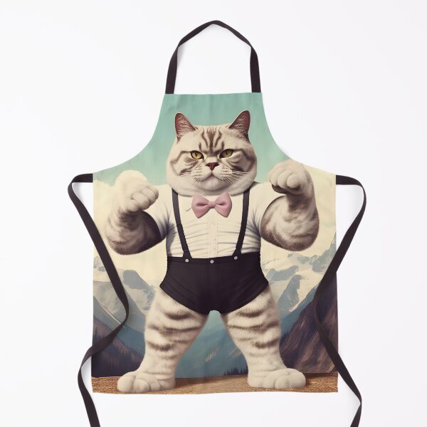 Item preview, Muscle Meow Retro Cat Art designed and sold by KittyStampedeCo.