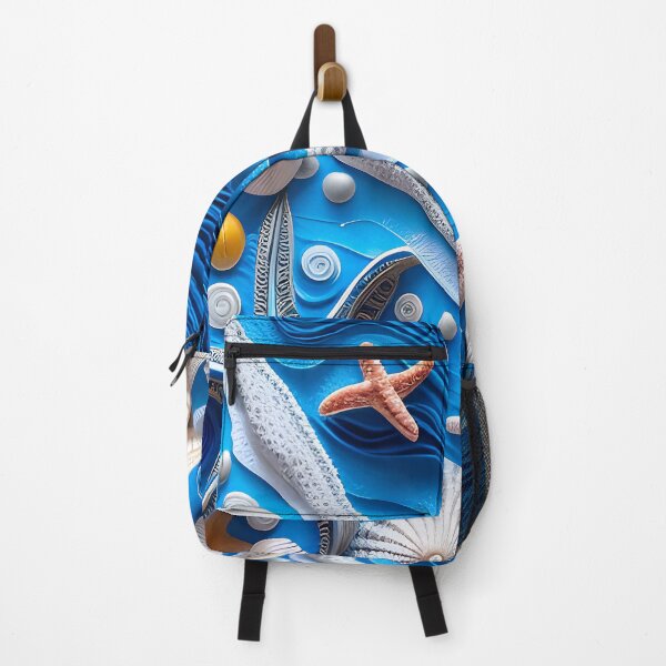 Item preview, Blue nautical art with seashells and starfish.  designed and sold by Inktown.