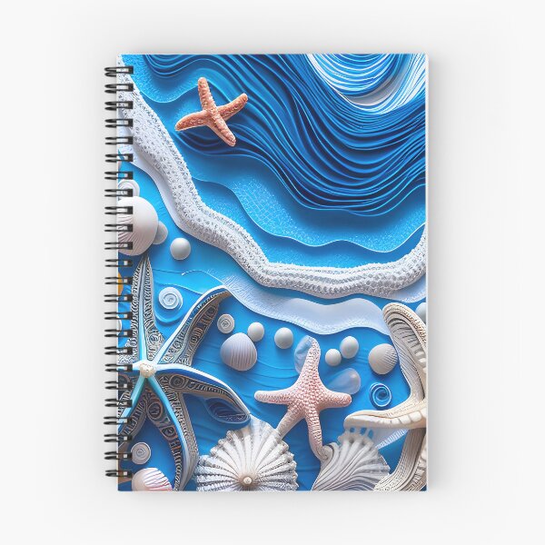 Item preview, Blue nautical art with seashells and starfish.  designed and sold by Inktown.