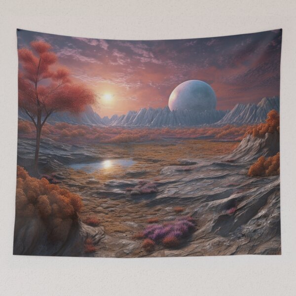Item preview, Alien Dreamscape - Extraterrestrial Planet Art Print designed and sold by Dubage603.
