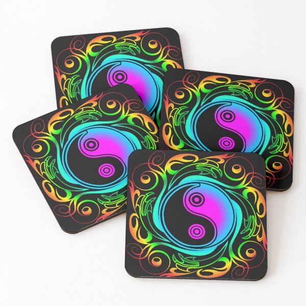 Item preview, Yin Yang Psychedelic Rainbow Tattoo designed and sold by BluedarkArt.