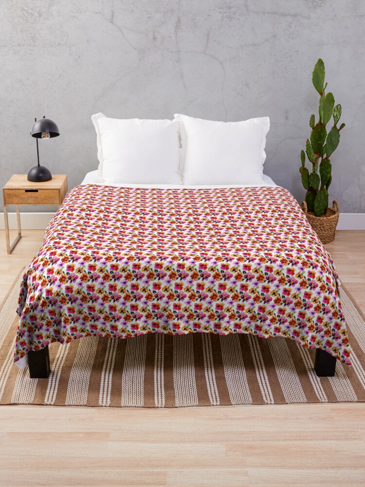 Thumbnail 1 of 6, Throw Blanket, Flower Pattern "Vincent" designed and sold by Patterns For Products.