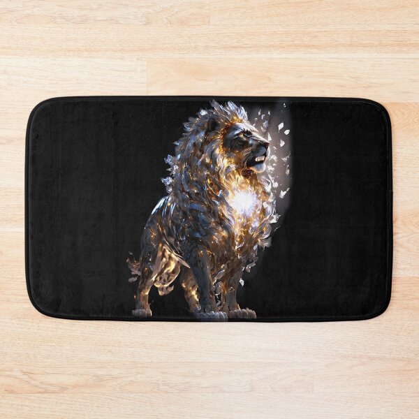 Item preview, "Golden King: Lion Bathed in Gold with Cosmic Energy." designed and sold by Jhuvel.