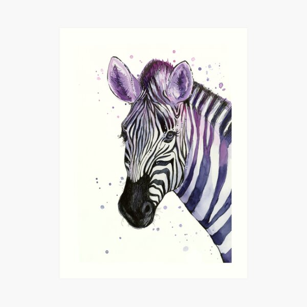 Purple Zebra Head - Diamond Paintings 