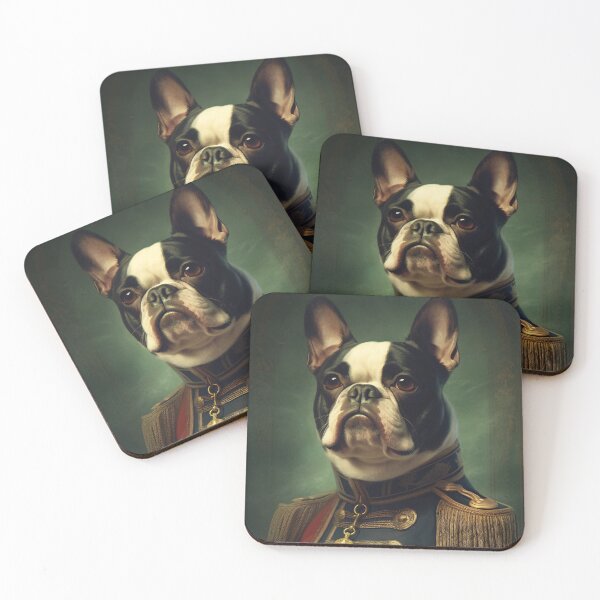 Item preview, Jax's Parade: Formal Military Portrait of a Boston Terrier Dog designed and sold by EDigitalDesigns.