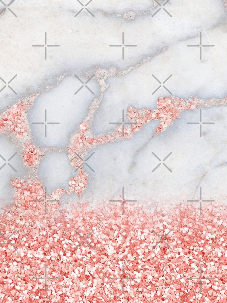 Rosegold Glitter Pink Sparkle Faux Marble by MysticMarble