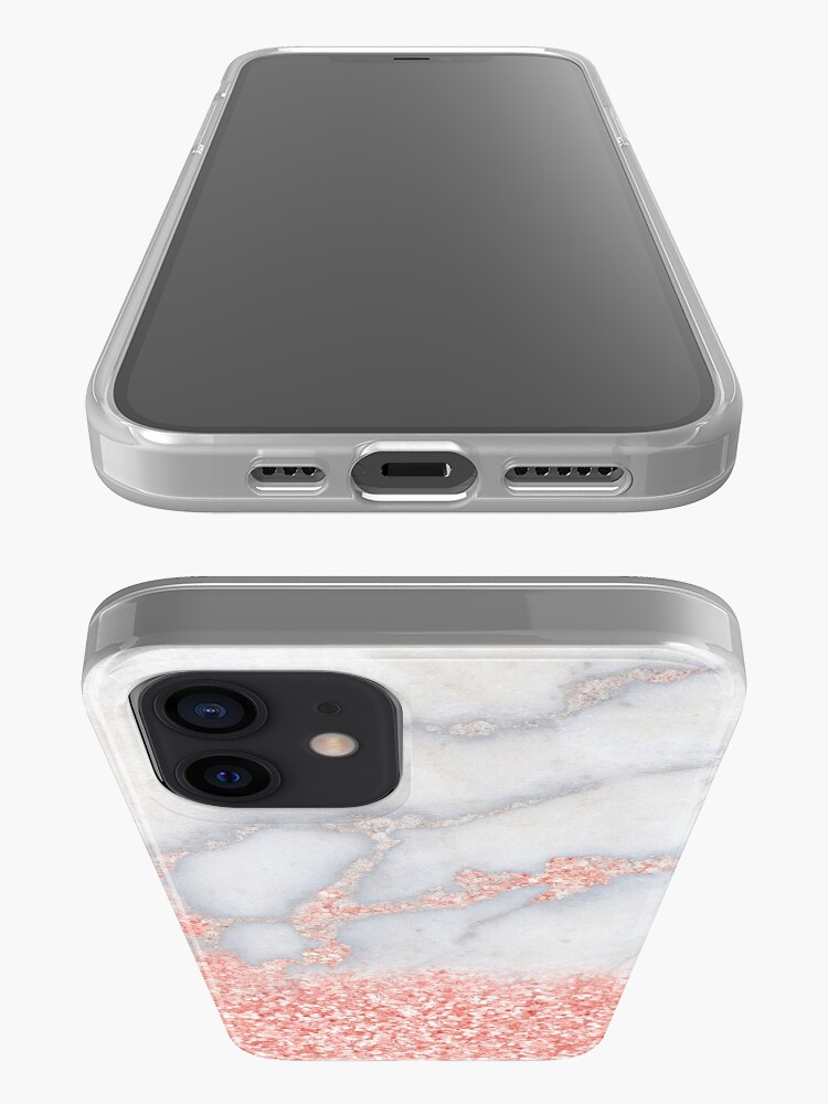 Alternate view of Rosegold Glitter Pink Sparkle Faux Marble iPhone Case & Cover