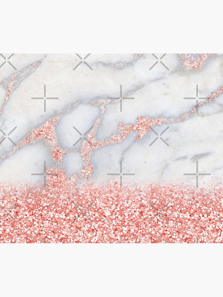 Rosegold Glitter Pink Sparkle Faux Marble by MysticMarble
