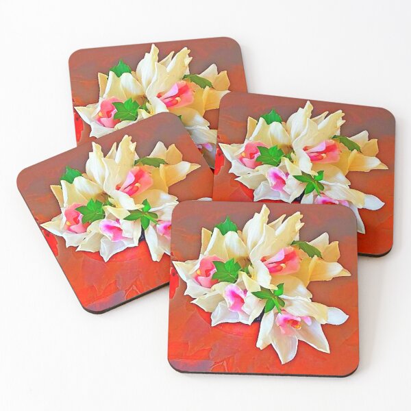 Item preview, White-Pink Flowere bouquet oil style paining  by Iritof designed and sold by iritof.