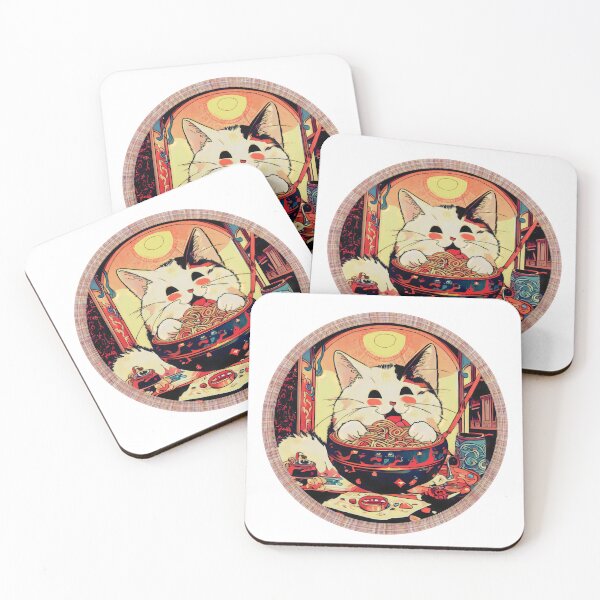 Item preview, Kawaii Vintage Style Japenese Ramen Cat designed and sold by Dodern.
