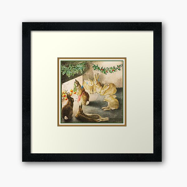 Item preview, Bunnies gathered around the fire roasting apples by Beatrix Potter designed and sold by Vintage Designs +.