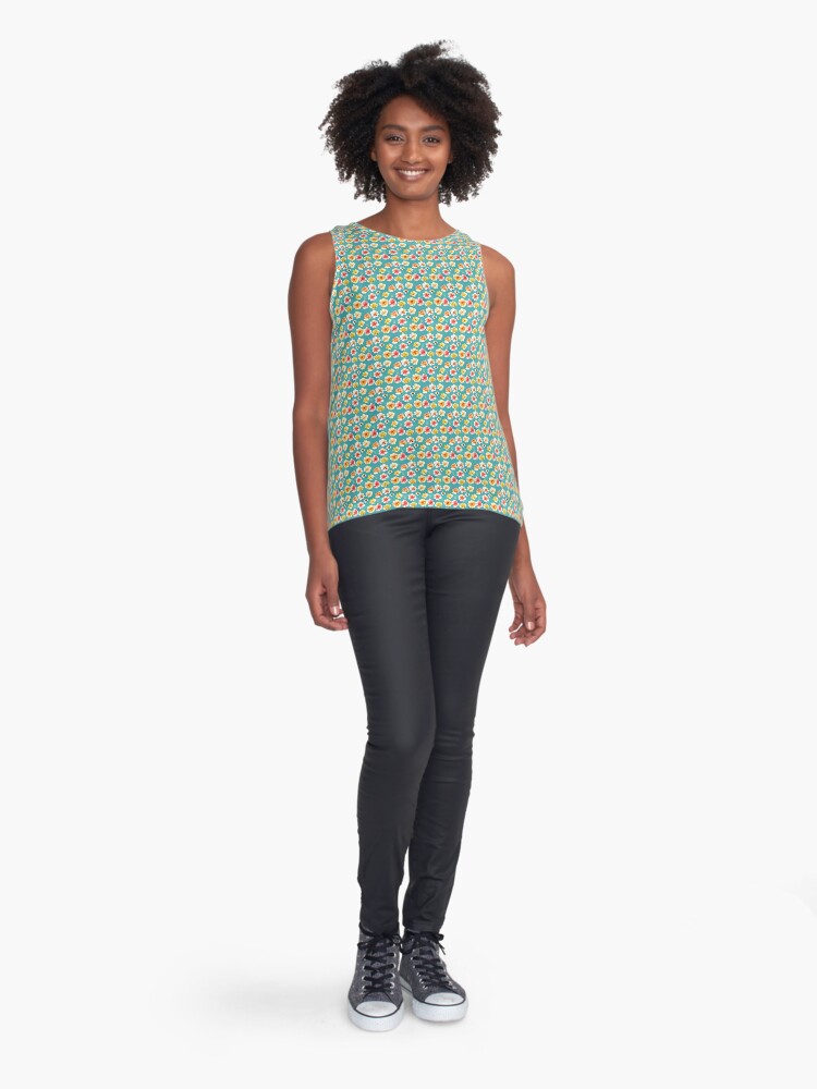 Thumbnail 3 of 6, Sleeveless Top, Flower Pattern "Alexandra" designed and sold by Patterns For Products.