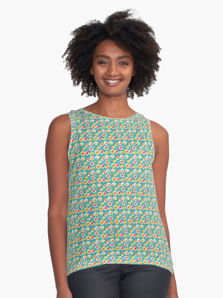 Thumbnail 1 of 6, Sleeveless Top, Flower Pattern "Alexandra" designed and sold by Patterns For Products.