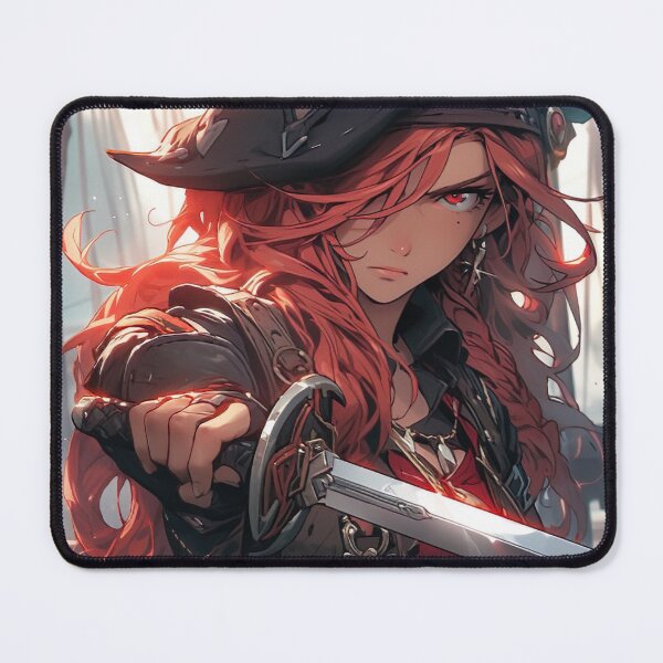 Item preview, red haired pirate woman designed and sold by jerbiz.