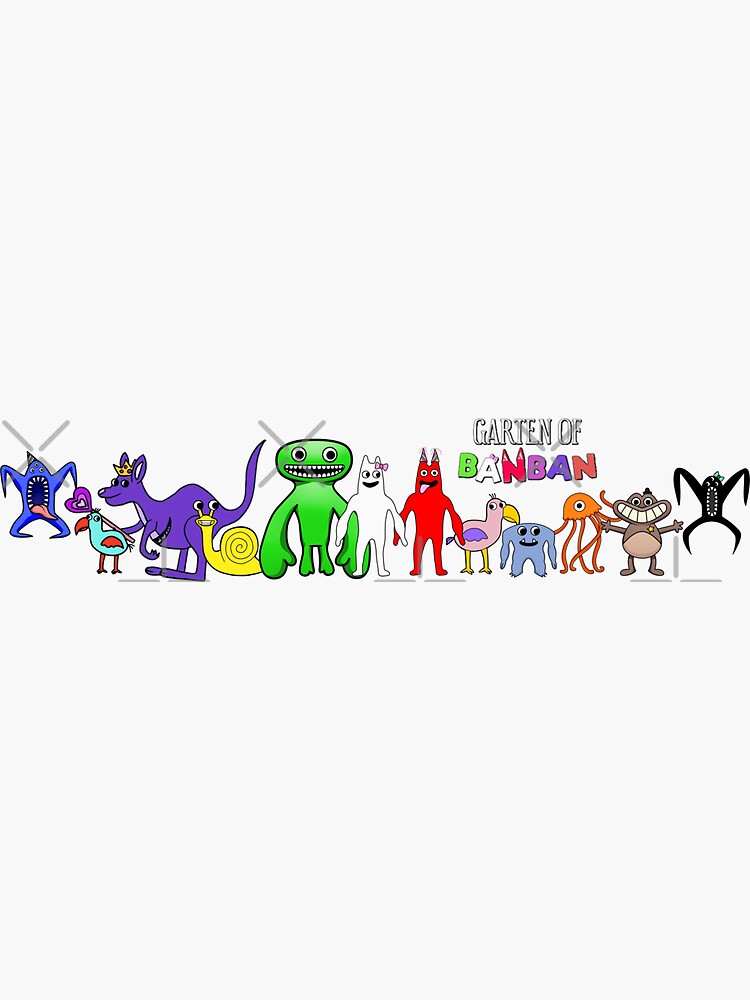 Garten of banban group all characters! Sticker for Sale by TheBullishRhino