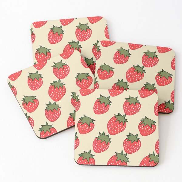 Item preview, strawberries pattern, soft, watercolor, sketch, pastel colors designed and sold by Emyku.