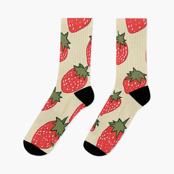 Item preview, strawberries pattern, soft, watercolor, sketch, pastel colors designed and sold by Emyku.