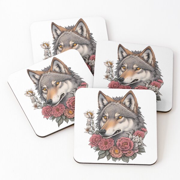 Item preview, Wolf With Flowers, Girls, Aesthetic, Wolf Lovers designed and sold by Porcupine Tees ⭐⭐⭐⭐⭐.
