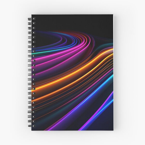 Item preview, Vivid Illumination:Colorful Neon Lines on Black designed and sold by ErSilme.