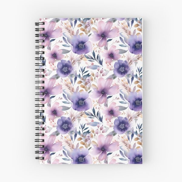 Item preview, Purple watercolour floral pattern  designed and sold by florallover444.