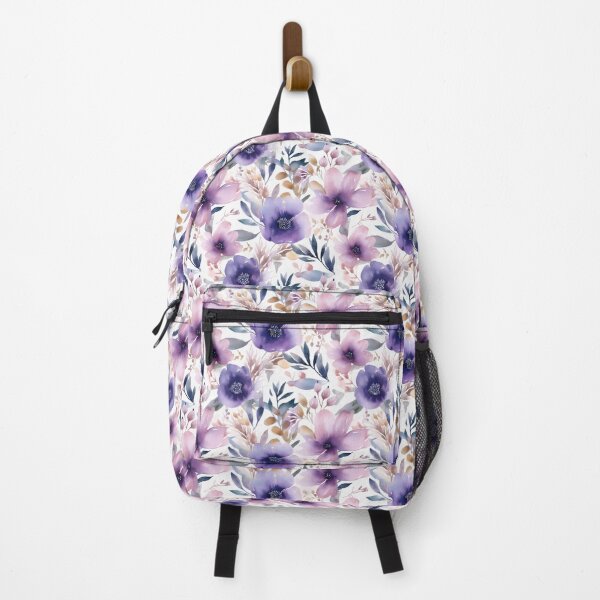 Item preview, Purple watercolour floral pattern  designed and sold by florallover444.