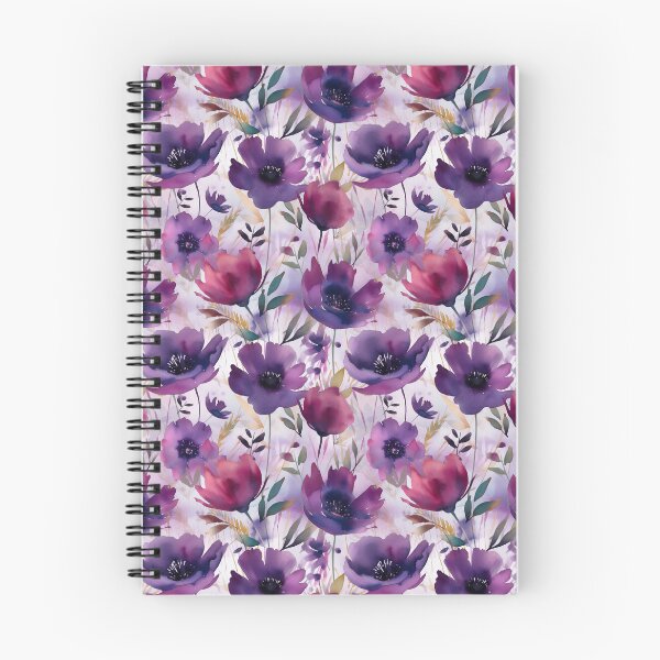 Item preview, Purple watercolour floral pattern  designed and sold by florallover444.