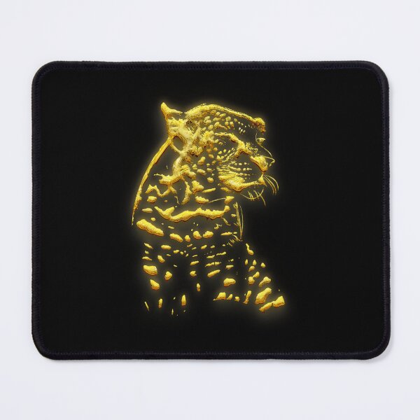 Item preview, leopard roaring 3d art on black background | golden illustration 3d  designed and sold by KARTICK DUTTA.