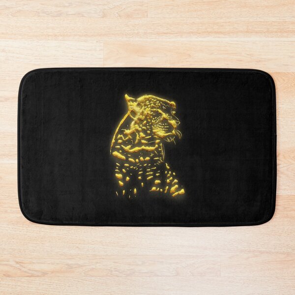 Item preview, leopard roaring 3d art on black background | golden illustration 3d  designed and sold by KARTICK DUTTA.