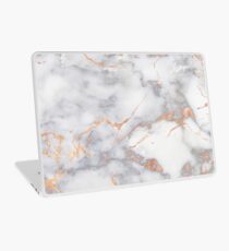 Rosegold Pink Sparkle Faux Marble Laptop Skin