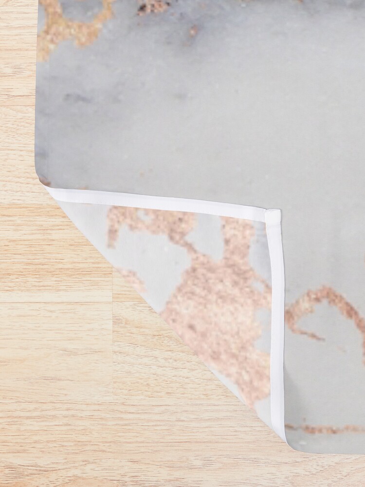 Alternate view of Rosegold Pink Sparkle Faux Marble Shower Curtain