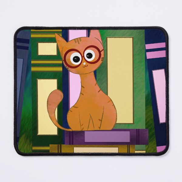 Item preview, Cute Studious Cat and Books Illustration designed and sold by Preety Padhiyar.