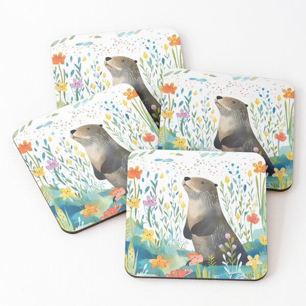 Item preview, Cute Otter Watercolor In Children's Reading Book Style designed and sold by StickeryPickery.