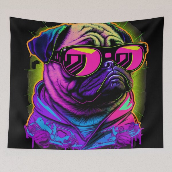 Item preview, Vibrant Neon Pitbull Face designed and sold by JojoArtEvo.