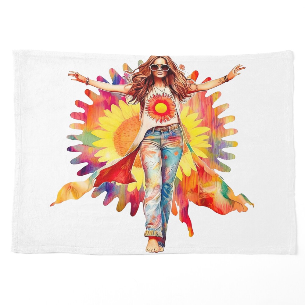 GOOD VIBES Tie Dye Hippie Love Fun Colorful Background PNG 