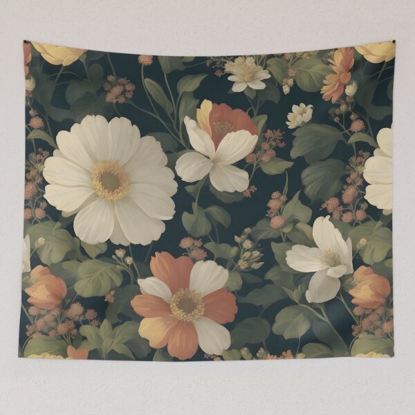 Item preview, AI Generated 70s Watercolor Tropical Flower and Leaf pattern  designed and sold by AiArtMerch.
