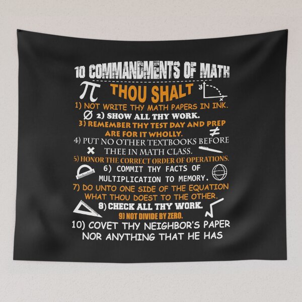 Item preview, 10 Commandments Of Math designed and sold by JameJoyDesigner.