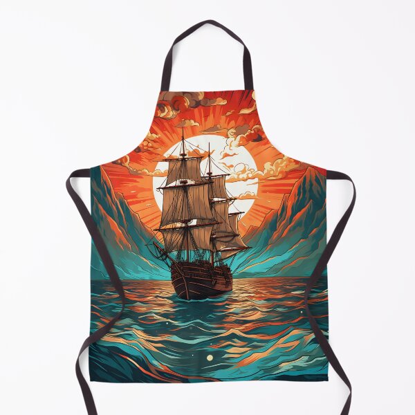 Item preview, Sailing ship on Sea with Sunlit and Mountain designed and sold by Ou-SunShine.