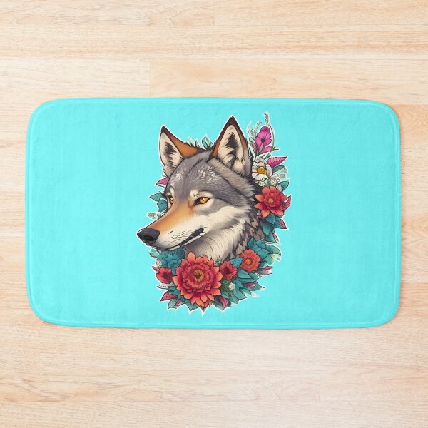 Item preview, Wolf With Flowers, Girls, Wildlife, Floral, Aesthetic, Wolf Lovers designed and sold by Porcupine Tees ⭐⭐⭐⭐⭐.