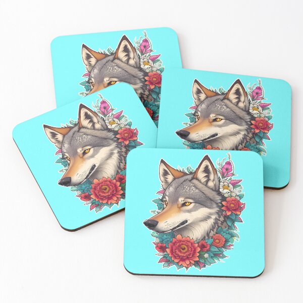 Item preview, Wolf With Flowers, Girls, Wildlife, Floral, Aesthetic, Wolf Lovers designed and sold by Porcupine Tees ⭐⭐⭐⭐⭐.